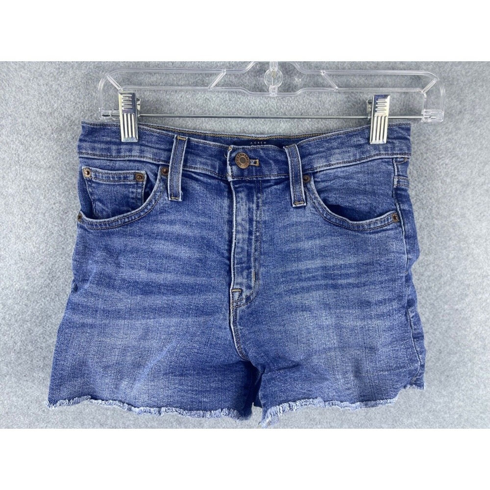 J Crew Mercantile Jean Shorts Women's 25 Blue Cutoff High Rise Short Shorts